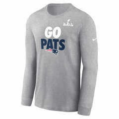 New England Patriots Super Bowl LX Fast As Fast Gets Long Sleeve T-Shirt - Heather Gray | Nike for sale