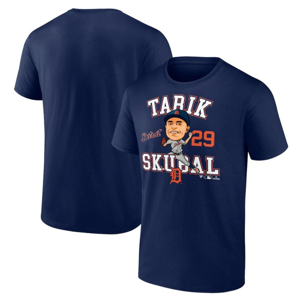 Tarik Skubal Detroit Tigers Hometown Caricature Player T-Shirt - Navy