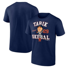 Tarik Skubal Detroit Tigers Hometown Caricature Player T-Shirt - Navy