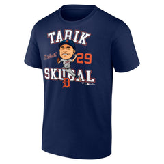 Tarik Skubal Detroit Tigers Hometown Caricature Player T-Shirt - Navy