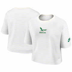 Philadelphia Eagles Women's Striped Cropped T-Shirt - Yellow/Cream | Nike outlet