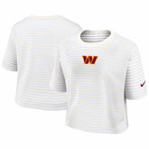 Washington Commanders Women's Striped Cropped T-Shirt - Yellow/Cream | Nike on sale