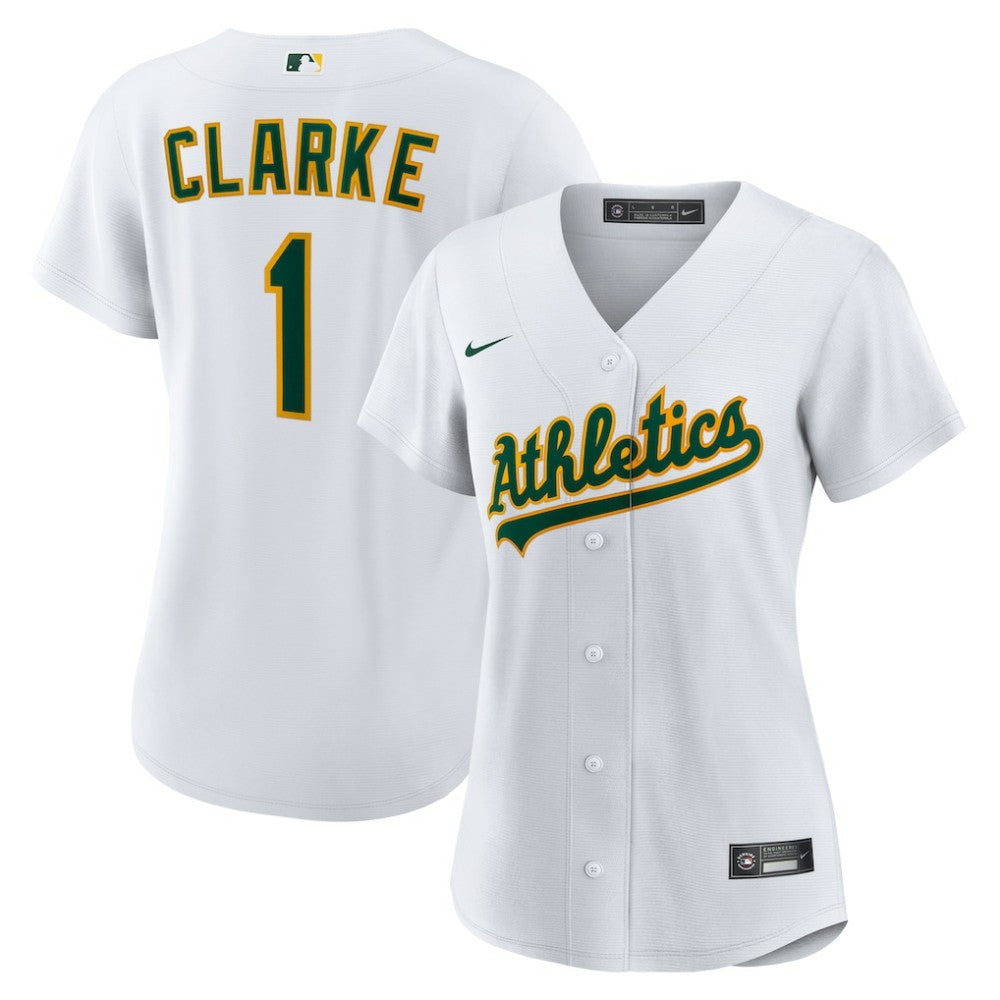 Denzel Clarke Athletics Women's Home Replica Jersey - White | Nike