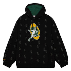 Green Bay Packers Allover Print Fleece Pullover Hoodie - Black online