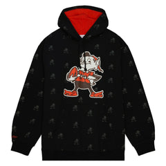 Cleveland Browns Allover Print Fleece Pullover Hoodie - Black sale