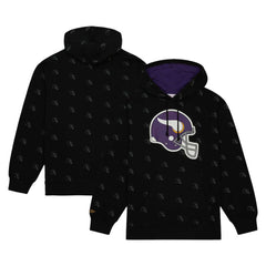 Minnesota Vikings Allover Print Fleece Pullover Hoodie - Black sale