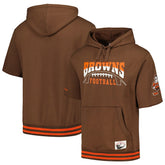 Cleveland Browns Pre-Game Short Sleeve Pullover Hoodie - Brown outlet