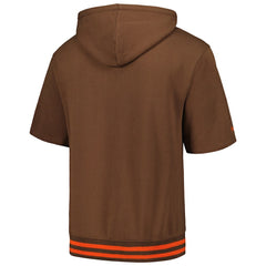 Cleveland Browns Pre-Game Short Sleeve Pullover Hoodie - Brown outlet