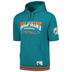 Miami Dolphins Pre-Game Short Sleeve Pullover Hoodie - Aqua discount