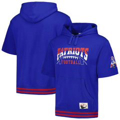 New England Patriots Pre-Game Short Sleeve Pullover Hoodie - Royal discount