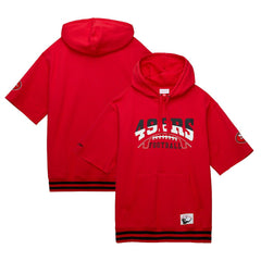 San Francisco 49ers Pre-Game Short Sleeve Pullover Hoodie - Scarlet online