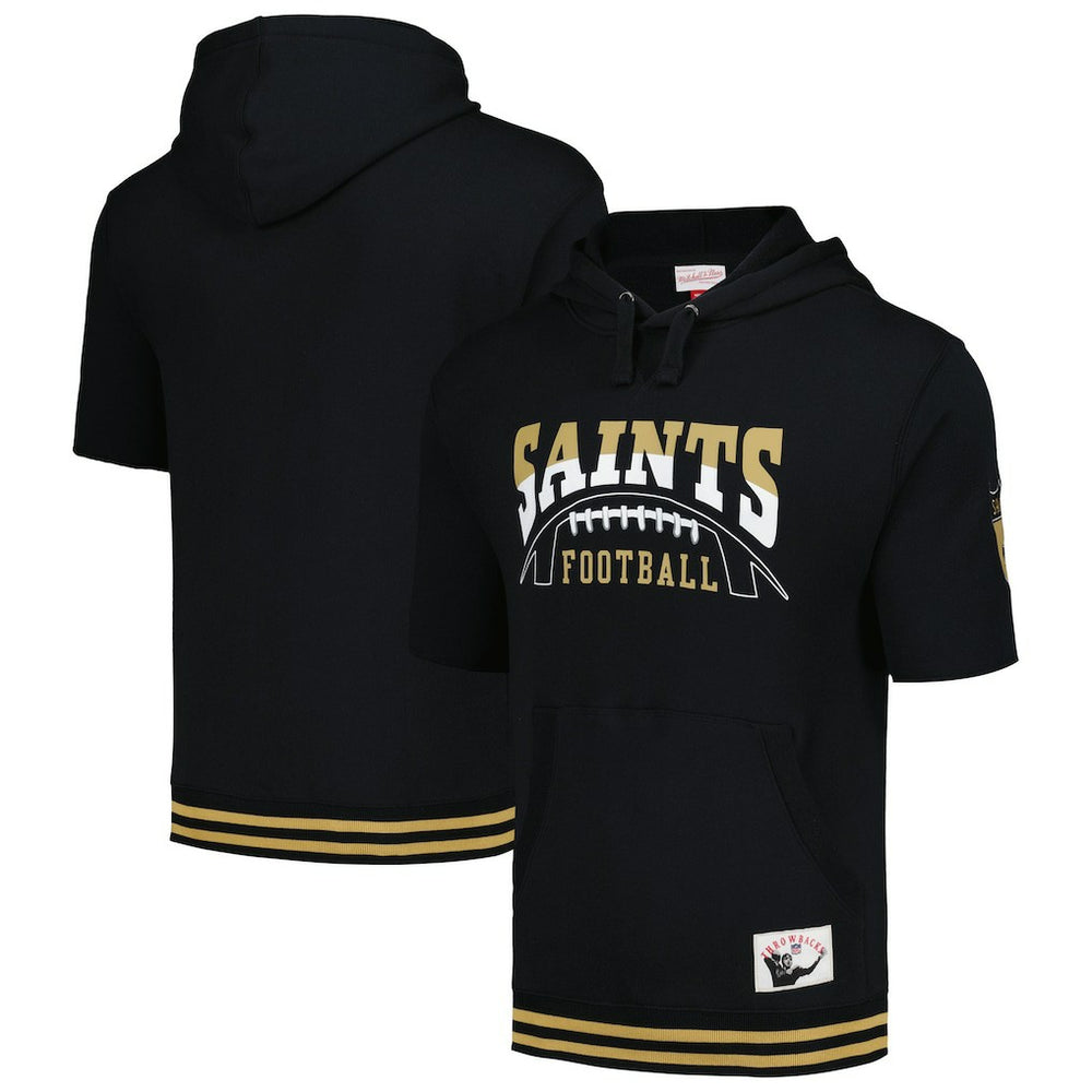New Orleans Saints Pre-Game Short Sleeve Pullover Hoodie - Black online