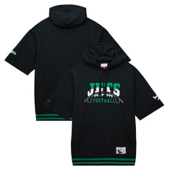 New York Jets Pre-Game Short Sleeve Pullover Hoodie - Black sale