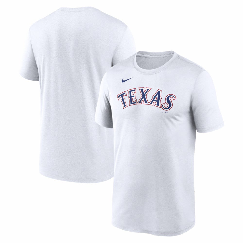 Texas Rangers New Legend Wordmark Dri-FIT T-Shirt - White | Nike