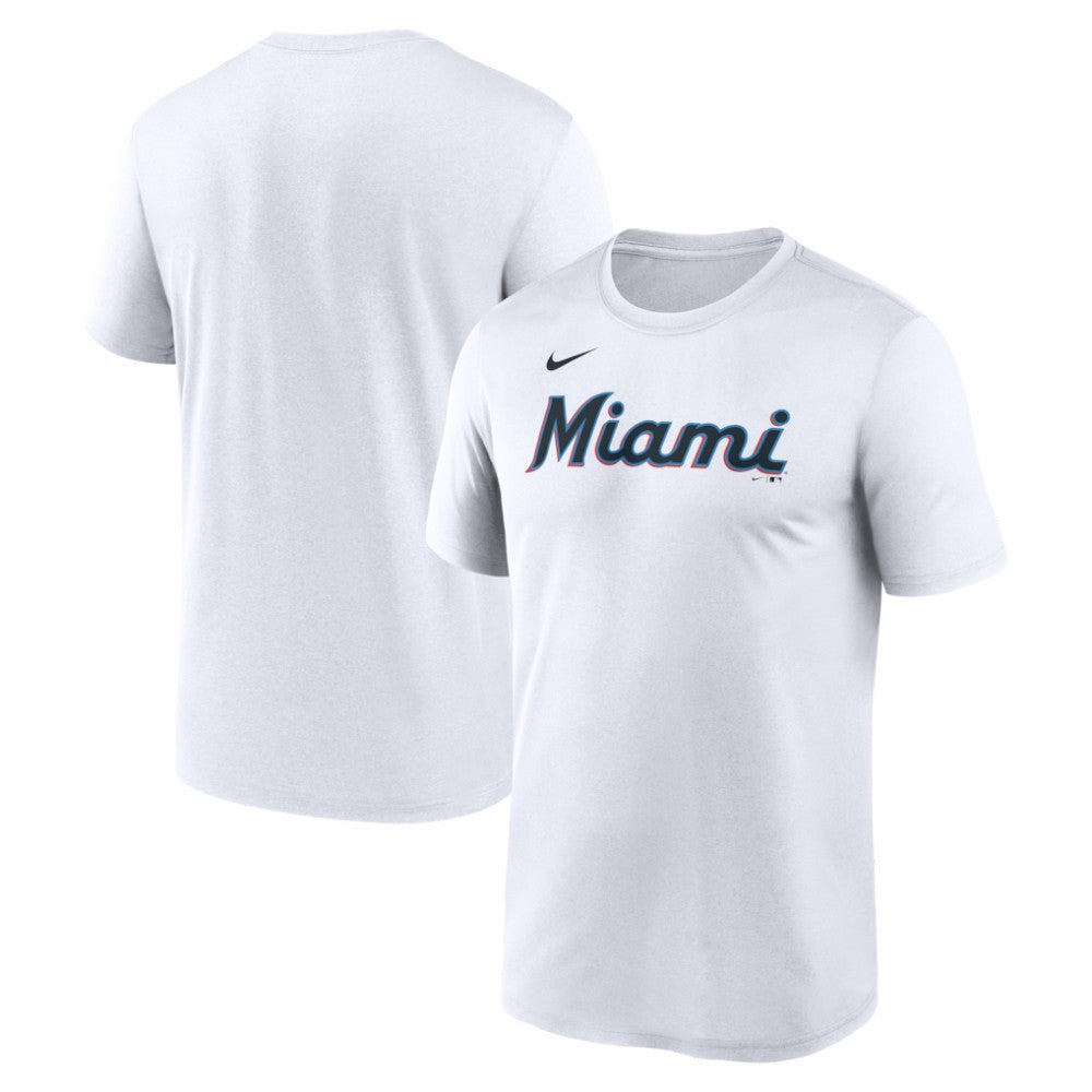 Miami Marlins New Legend Wordmark Dri-FIT T-Shirt - White | Nike