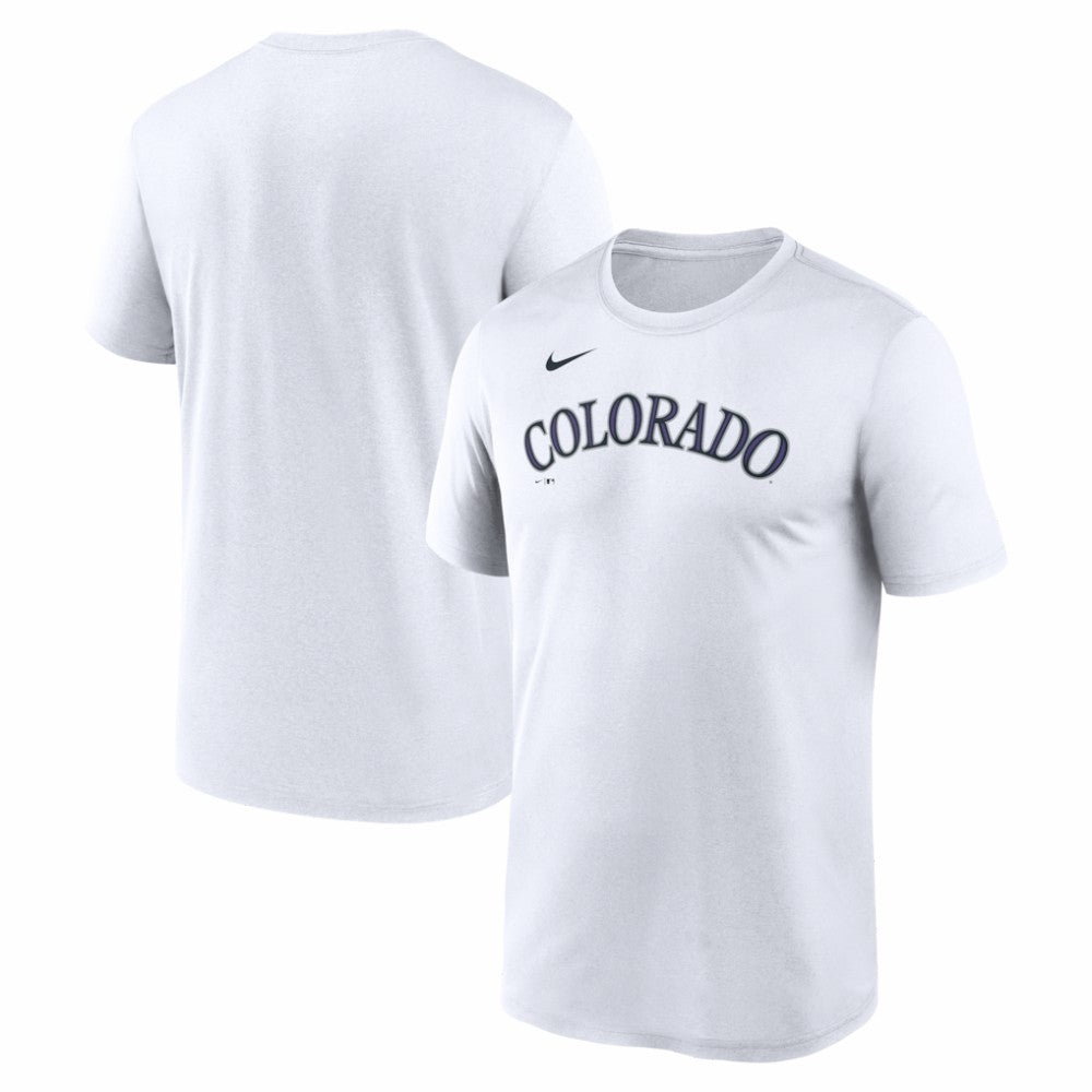 Colorado Rockies New Legend Wordmark Dri-FIT T-Shirt - White | Nike
