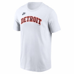 Detroit Tigers Cooperstown Collection Wordmark T-Shirt - White | Nike