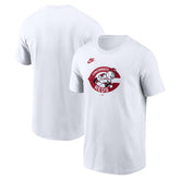 Cincinnati Reds Cooperstown Collection Wordmark T-Shirt - White | Nike