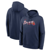 Atlanta Braves Dri-Fit Club Hoodie - Navy | Nike
