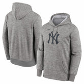 New York Yankees Primary Logo Therma Hoodie - Heather Gray | Nike