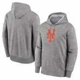 New York Mets Primary Logo Therma Hoodie - Heather Gray | Nike