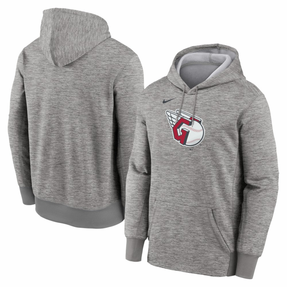 Cleveland Guardians Primary Logo Therma Hoodie - Heather Gray | Nike