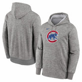 Chicago Cubs Primary Logo Therma Hoodie - Heather Gray | Nike