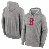 Boston Red Sox Primary Logo Therma Hoodie - Heather Gray | Nike