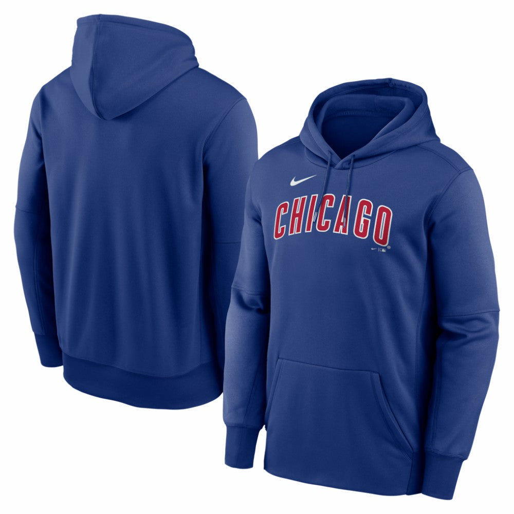 Chicago Cubs Primary Wordmark Therma Hoodie - Royal | Nike