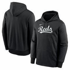 Cincinnati Reds Primary Wordmark Therma Hoodie - Black | Nike