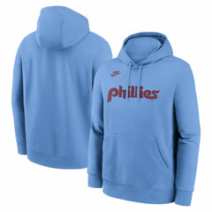 Philadelphia Phillies Cooperstown Collection Wordmark Club Hoodie - Light Blue | Nike
