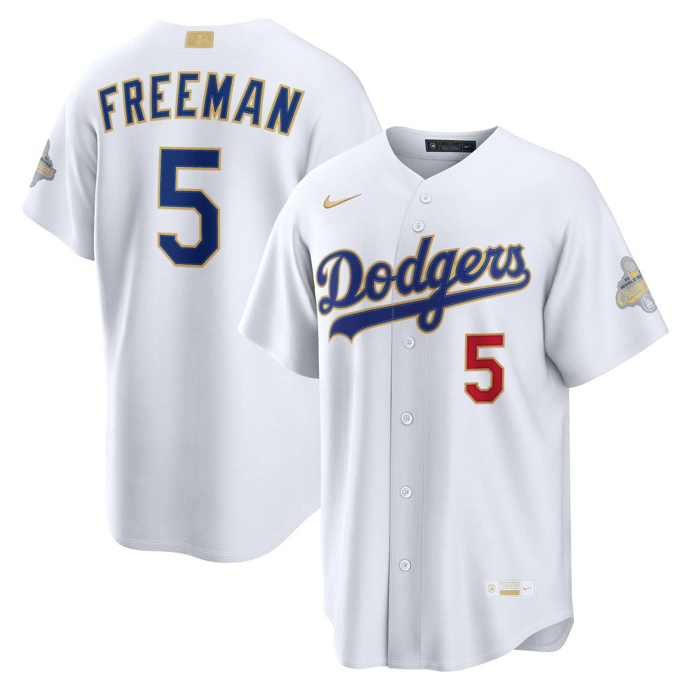 Freddie Freeman Los Angeles Dodgers 2026 Gold Collection Stadium Jersey - White | Nike