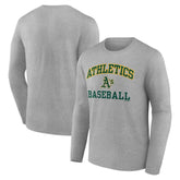 Athletics Logo Athletic Heart & Soul Long Sleeve T-Shirt - Heather Gray