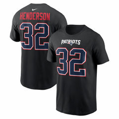 TreVeyon Henderson New England Patriots Carbon Name & Number T-Shirt - Black | Nike discount