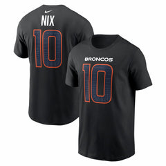 Bo Nix Denver Broncos Carbon Name & Number T-Shirt - Black | Nike sale