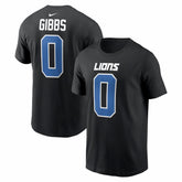 Jahmyr Gibbs Detroit Lions Carbon Name & Number T-Shirt - Black | Nike outlet