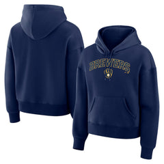 Milwaukee Brewers Women's Lockup Legacy Fleece Hoodie - Navy