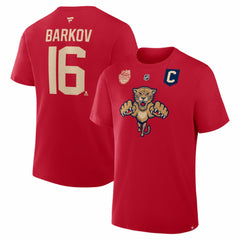 Aleksander Barkov Florida Panthers Fanatics 2026 NHL Winter Classic Authentic Stack Name & Number T-Shirt Red