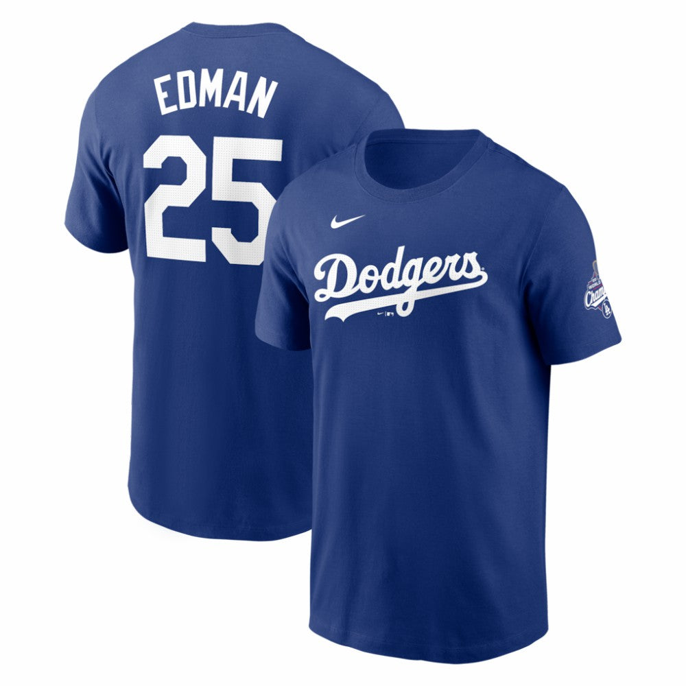 Tommy Edman Los Angeles Dodgers 2025 World Series Champions Name & Number T-Shirt - Royal | Nike