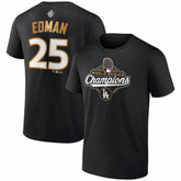 Tommy Edman Los Angeles Dodgers 2025 World Series Champions Name & Number T-Shirt - Black
