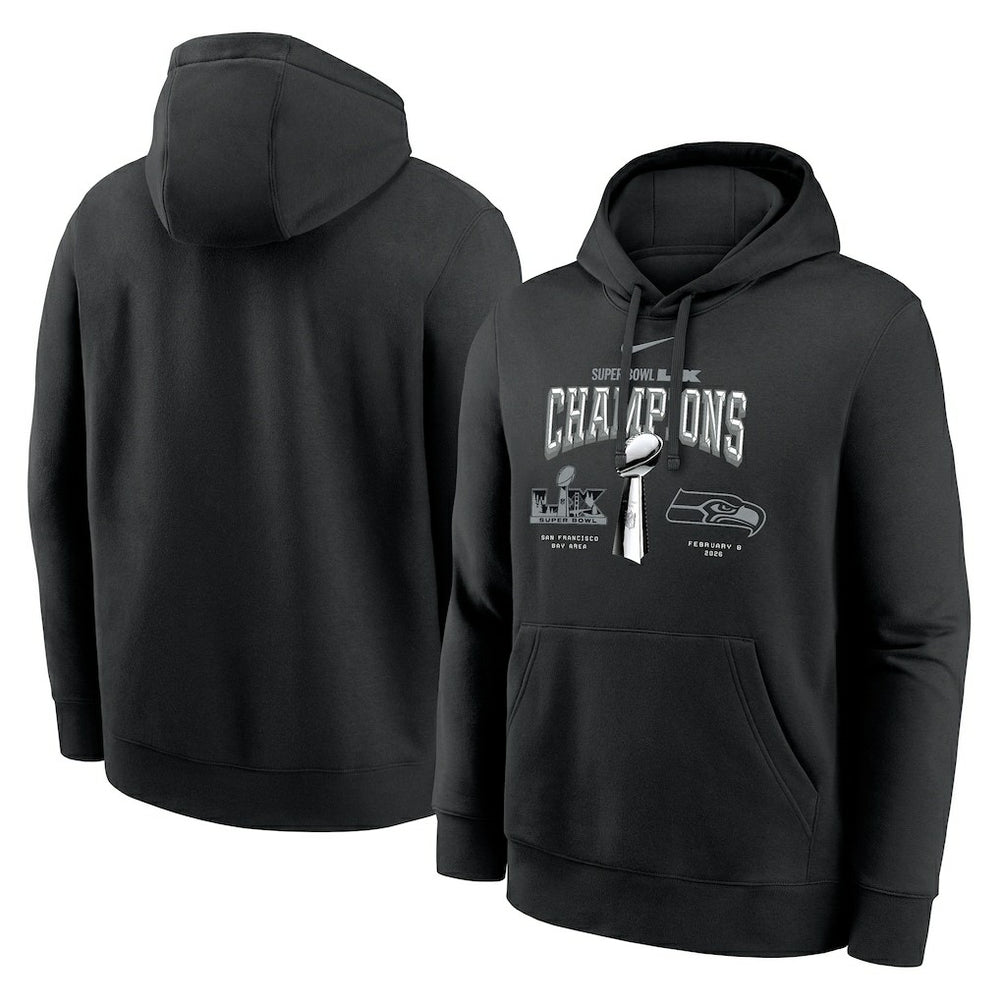 Seattle Seahawks Super Bowl LX Champions Locker Room Trophy Collection Fleece Hoodie - Black | Nike discount