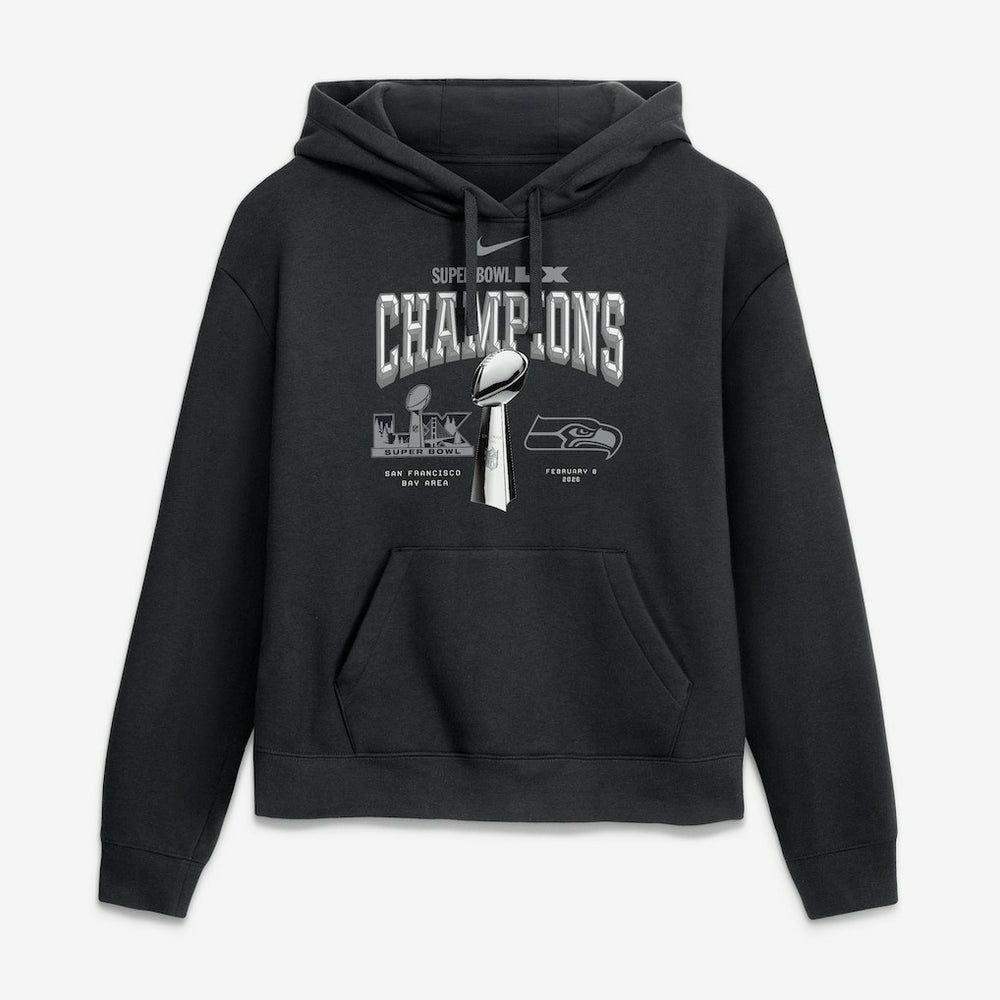 Seattle Seahawks Women's Super Bowl LX Champions Locker Room Trophy Collection Hoodie - Black | Nike on sale