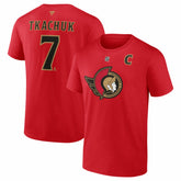 Brady Tkachuk Ottawa Senators Fanatics Captain's Patch Authentic Stack Name & Number T-Shirt Red