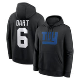 Jaxson Dart New York Giants Player Name & Number Fleece Hoodie - Black | Nike outlet