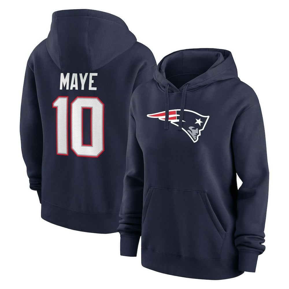 Drake Maye New England Patriots Women's Player Name & Number Fleece Hoodie - Navy | Nike cheap
