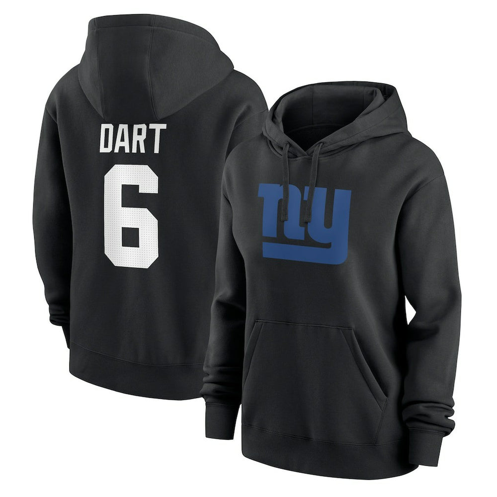Jaxson Dart New York Giants Women's Player Name & Number Fleece Hoodie - Black | Nike outlet