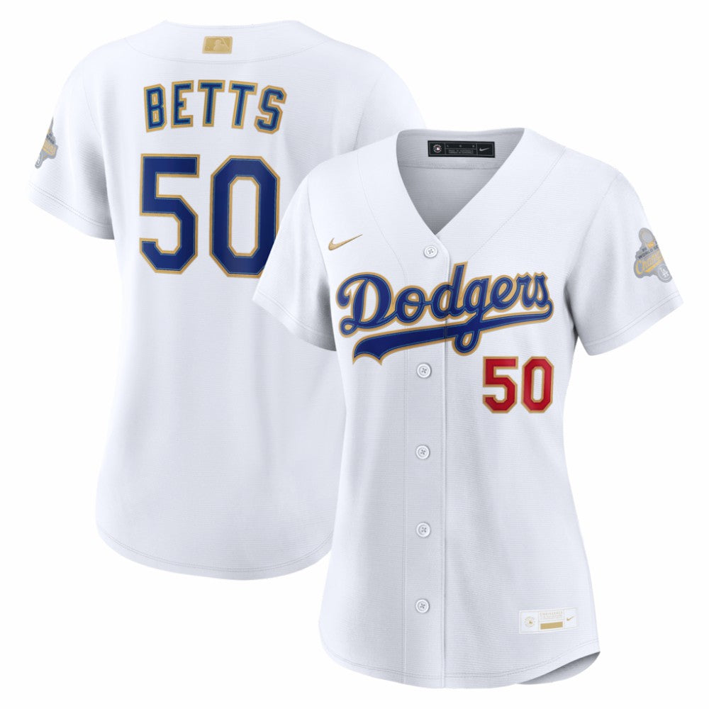 Mookie Betts Los Angeles Dodgers Women's 2026 Gold Collection Stadium Jersey - White | Nike