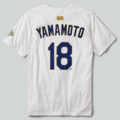 Yoshinobu Yamamoto Los Angeles Dodgers 2026 Gold Collection Name & Number T-Shirt - White | Nike
