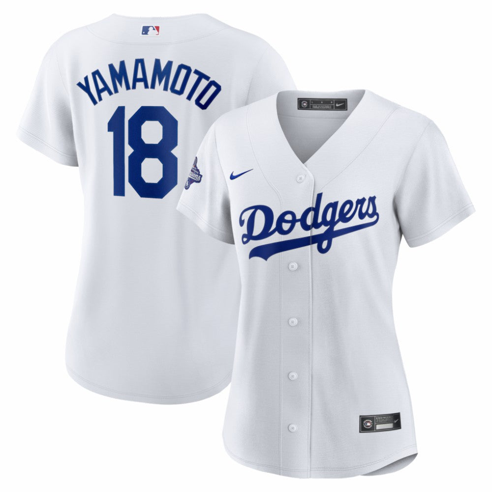 Yoshinobu Yamamoto Los Angeles Dodgers Women's 2025 World Series Champions Home Replica Jersey - White | Nike