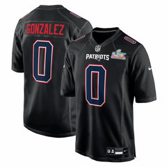 Christian Gonzalez New England Patriots Super Bowl LX Patch Carbon Fashion Game Jersey - Black | Nike sale